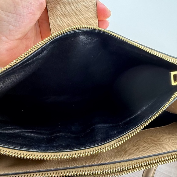 Prada Tan Gold Satchel with Elegant Hardware - Picture 5 of 11